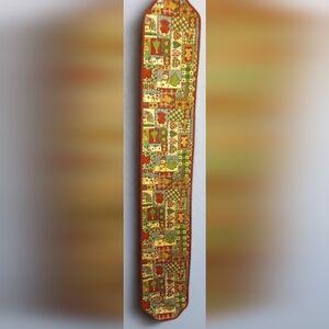 Vintage 1970's Quilted Christmas Cottage Long Table Runner~70"×11"